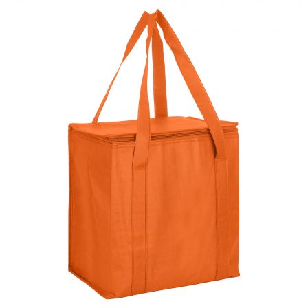 Bulk Custom Non Woven Orange Cooler Bag With Zipped Lid Online In Perth Australia