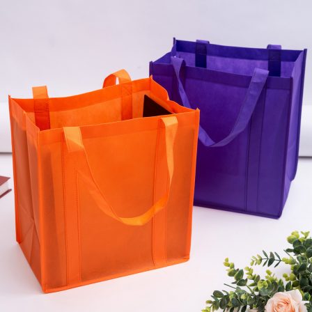 Bulk Custom Printed Non Woven Violet Orange Shopping Bag Online In Perth Australia