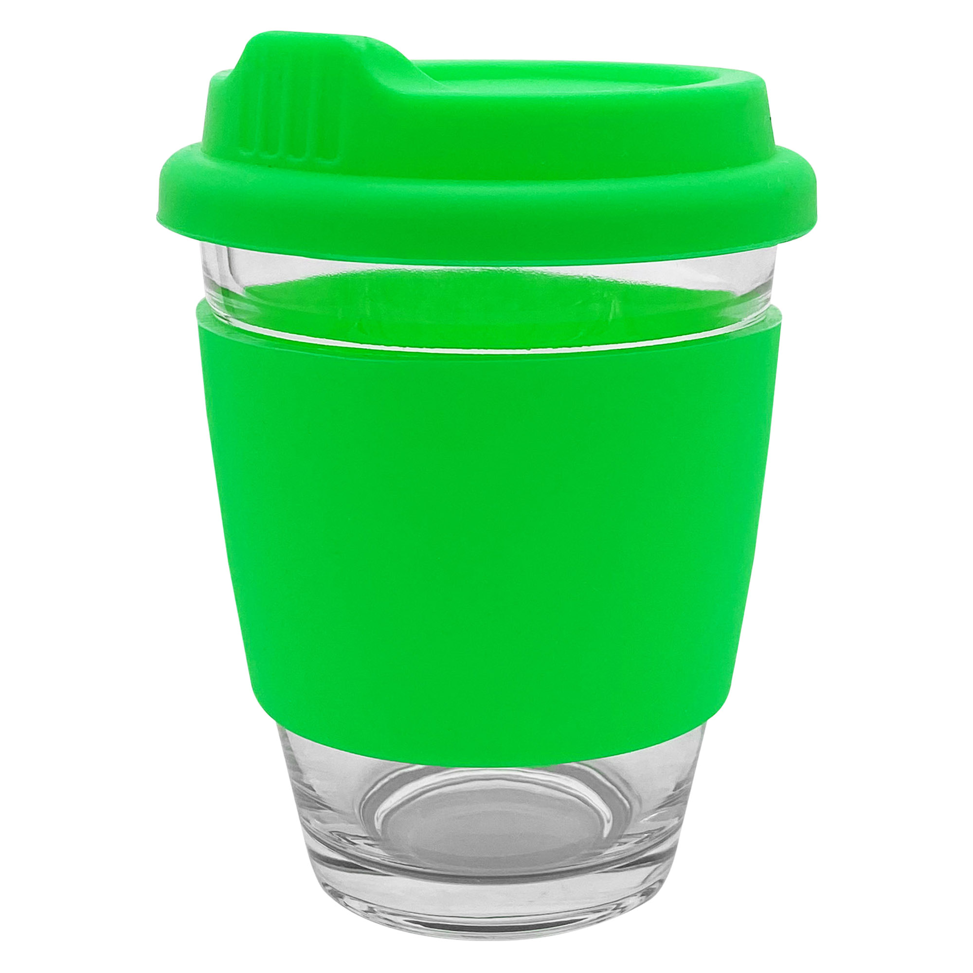Bulk Promotional Light Green Carlo Glass Coffee Cup Silicone Band Online In Perth Australia