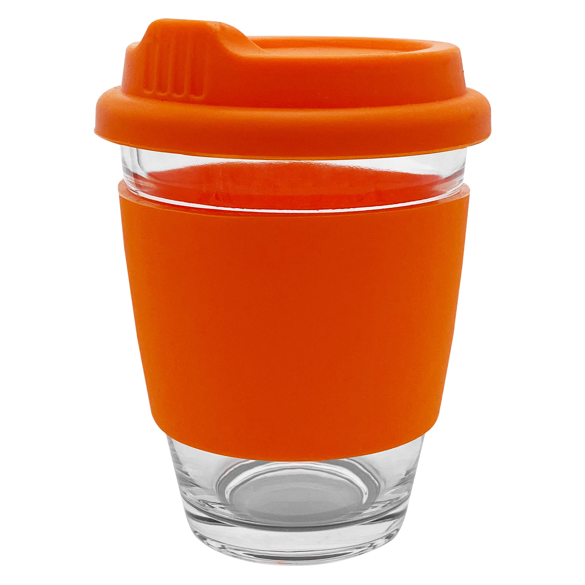 Bulk Promotional Orange Carlo Glass Coffee Cup Silicone Band Online In Perth Australia