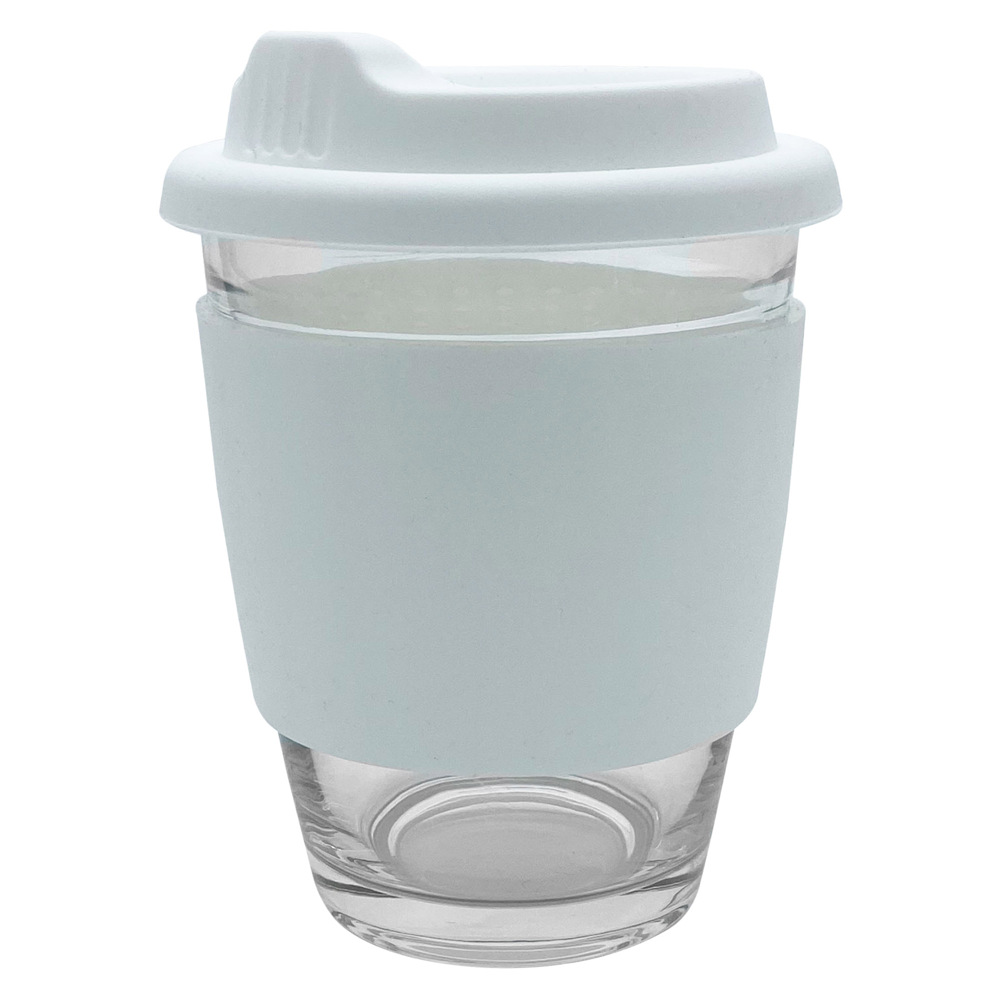 Bulk Promotional White Carlo Glass Coffee Cup Silicone Band Online In Perth Australia