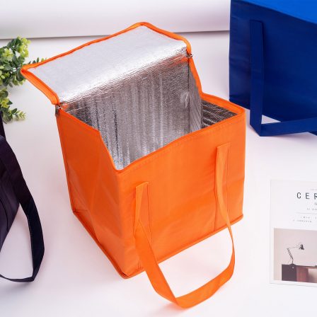 Personalized Bulk Custom Non Woven Orange Cooler Bag With Zipped Lid Online In Perth Australia