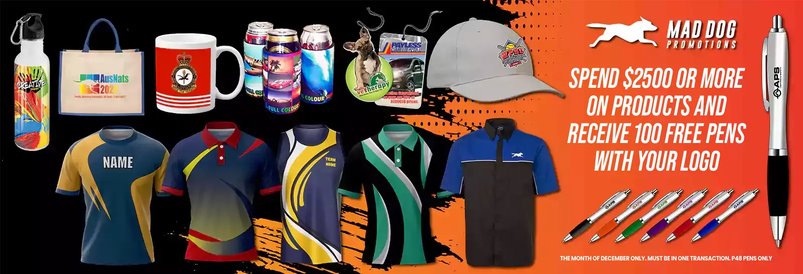 order-promotional-product-online-on-december-offer-australia -  Mad Dog Promotions