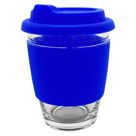  Custom Design Carlo Glass Coffee Cup Silicone royal blue  glass mugs online in Perth Australia 