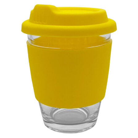  Custom Design Carlo Glass Coffee Cup Silicone yellow glass mugs online in Perth Australia 