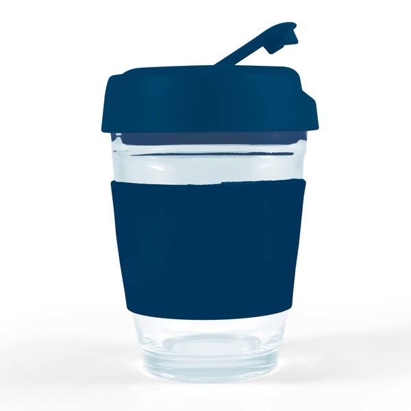  Custom Design Vienna Coffee Cup Flip Lid Navy Blue Glass Mugs Online In Perth Australia 