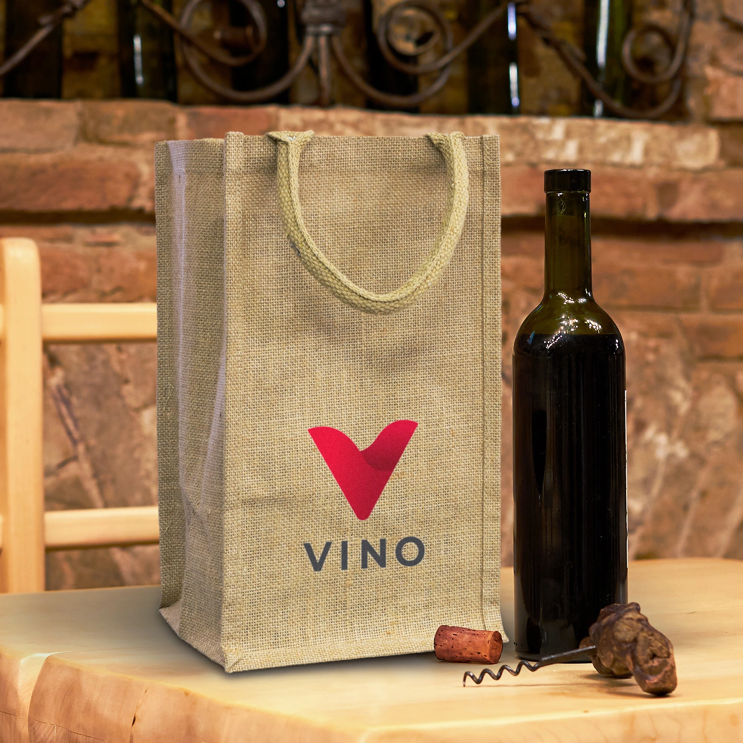 Custom Made Jute Four Bottle Wine Carrier Bags Feature Online in Perth Australia