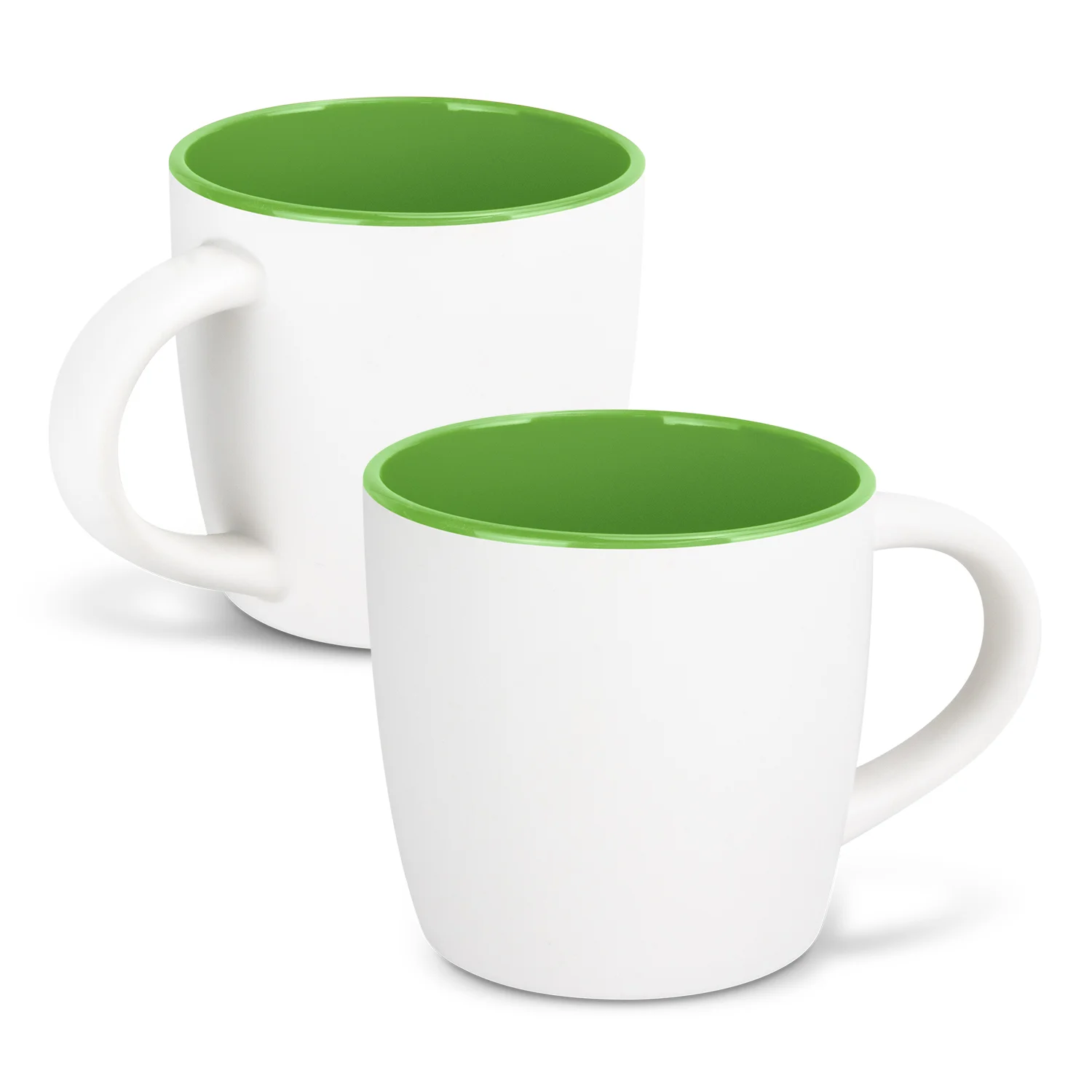 Custom Made Mocha Ceramic Coffee Mug Two Tone White Bright Green Online In Perth Australia