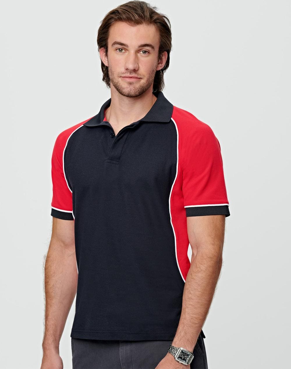 Custom Men's Arena Tri-Color Polo T-Shirts Online in Australia