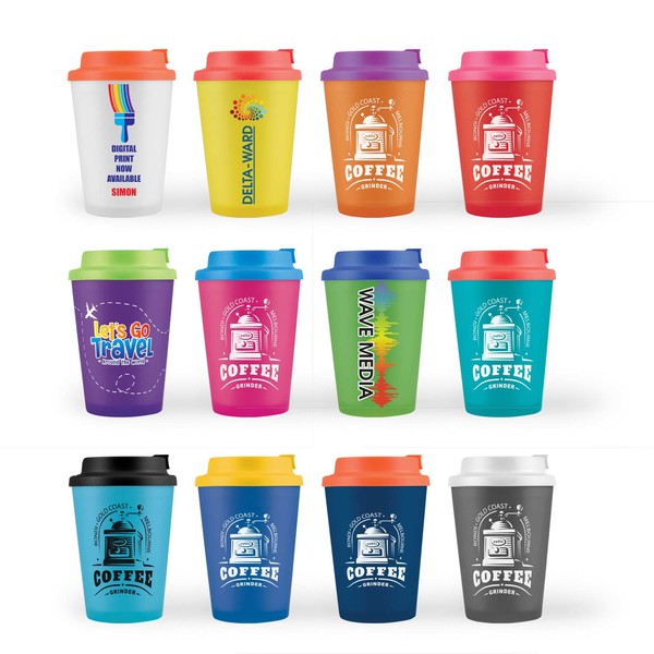 Custom Printed Aroma Coffee Cup Comfort Lid All Printed Plastic Mugs Online In Perth Australia 