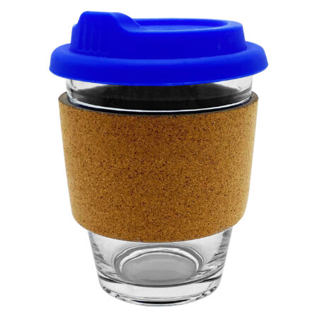  Custom Printed Carlo Glass Coffee Cup Cork Royal Blue Glass Mugs Online In Perth Australia 