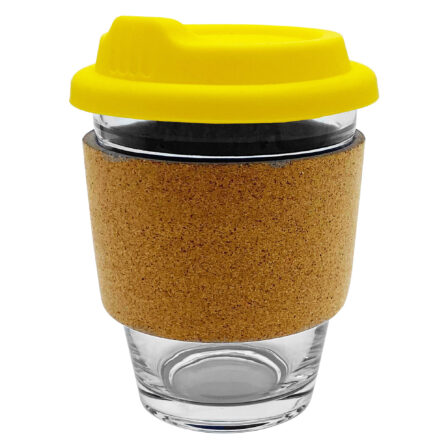  Custom Printed Carlo Glass Coffee Cup Cork Yellow Glass Mugs Online In Perth Australia 