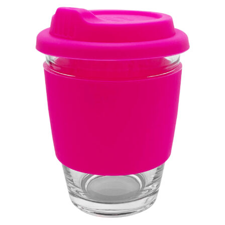  Custom Printed Carlo Glass Coffee Cup Silicone pink glass mugs online in Perth Australia 