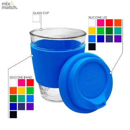  Custom Printed Carlo Glass Coffee Cup Silicone with lid glass mugs online in Perth Australia 