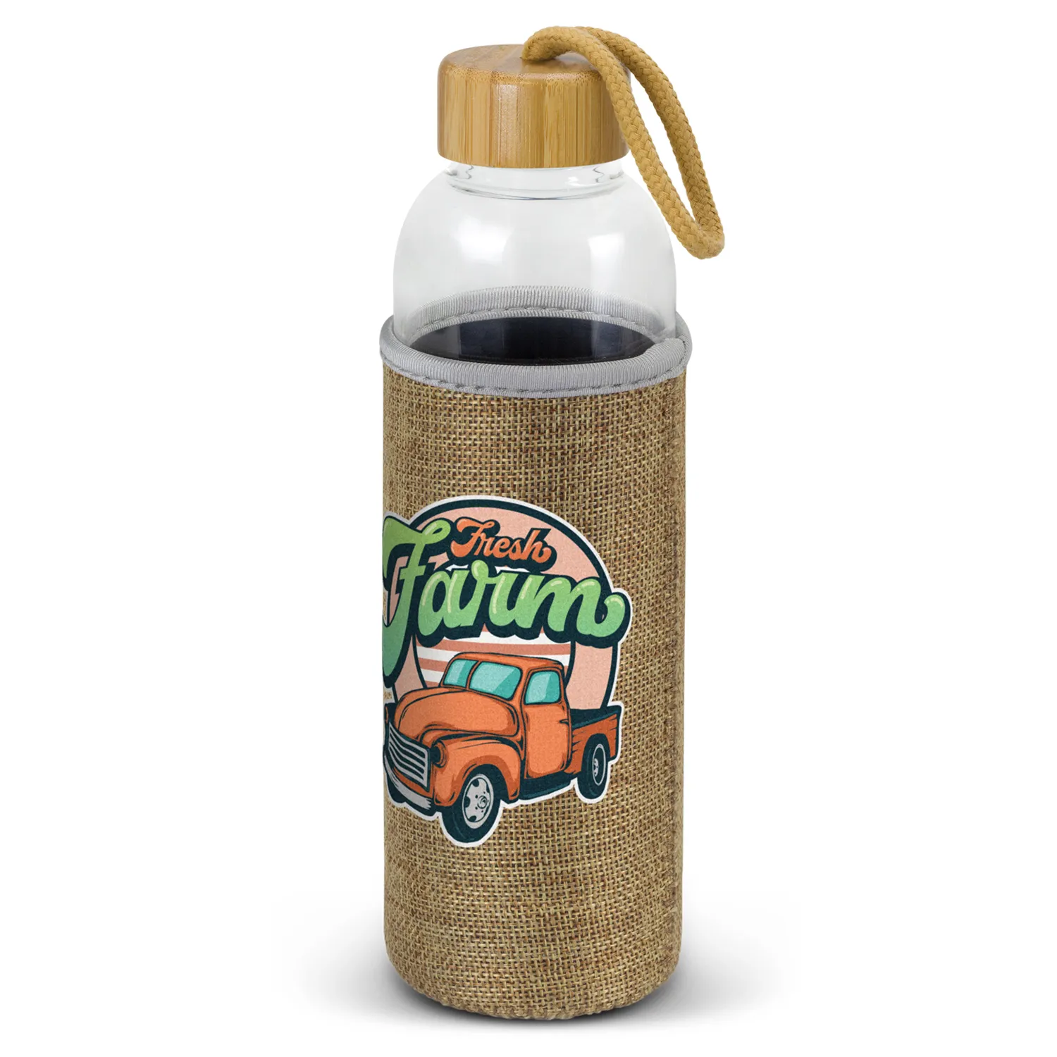 Custom Printed Eden Glass Natural Sleeve Main Drink Bottle Online In Perth Australia