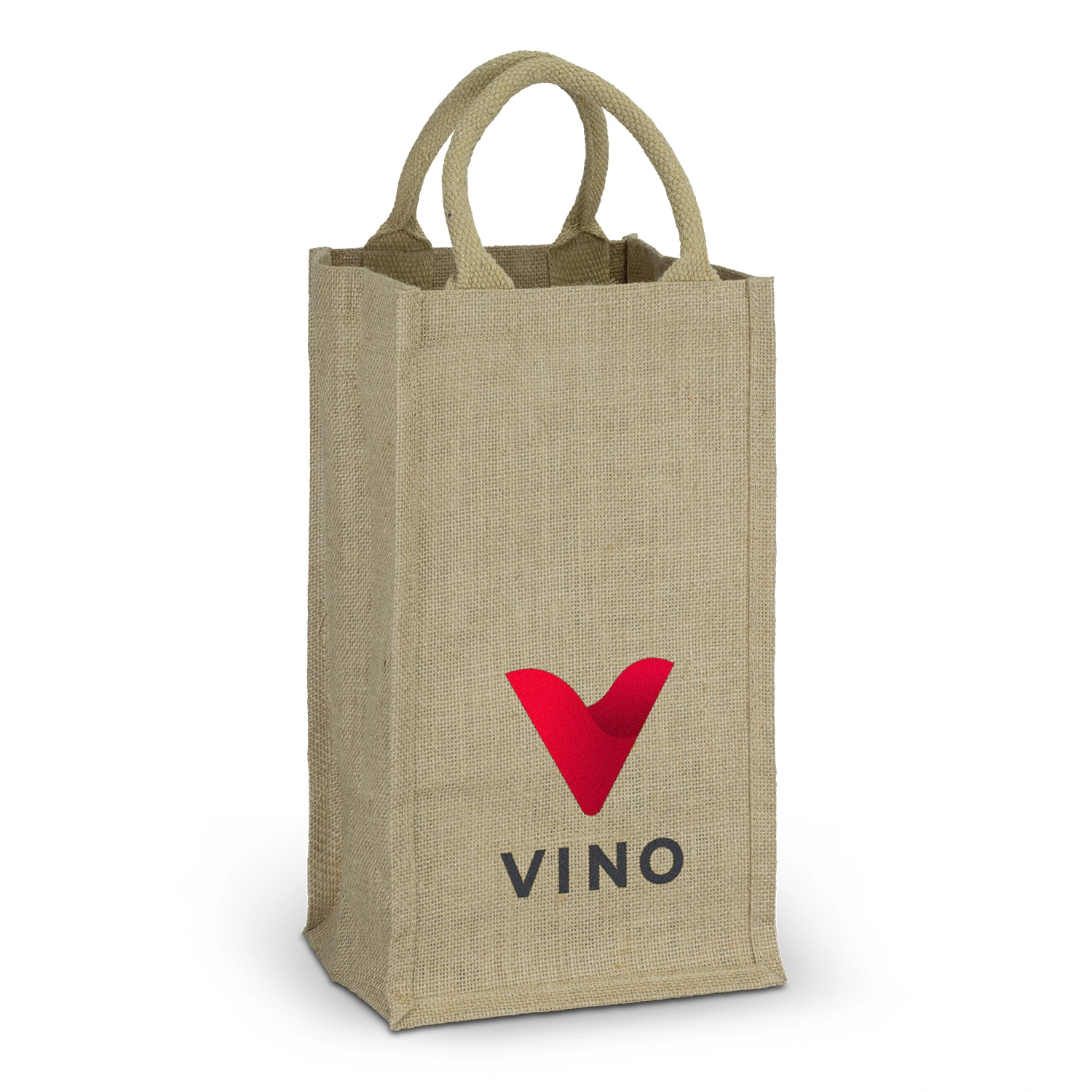 Custom Printed Jute Four Bottle Wine Carrier Bags Main Online in Perth Australia