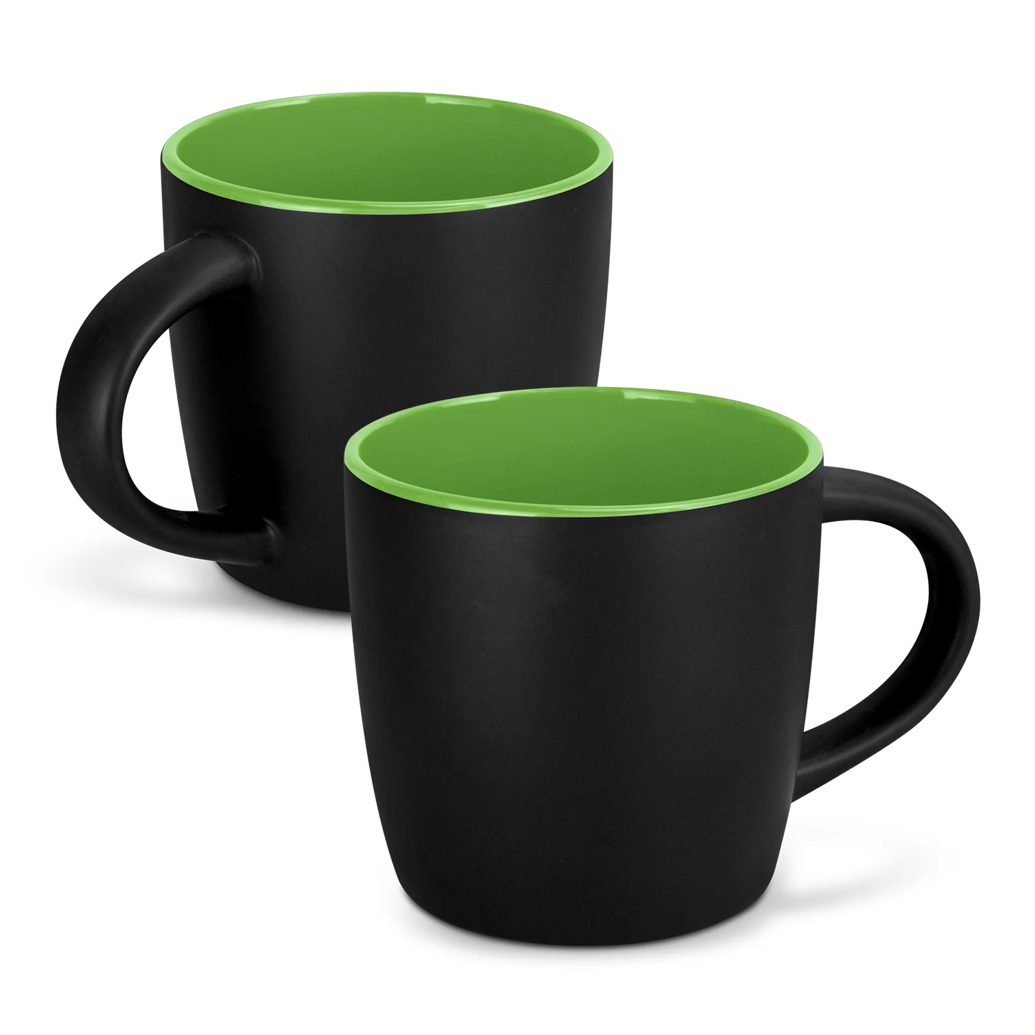 Custom Printed Mocha Ceramic Coffee Mug Two Tone Black Bright Green Online In Perth Australia