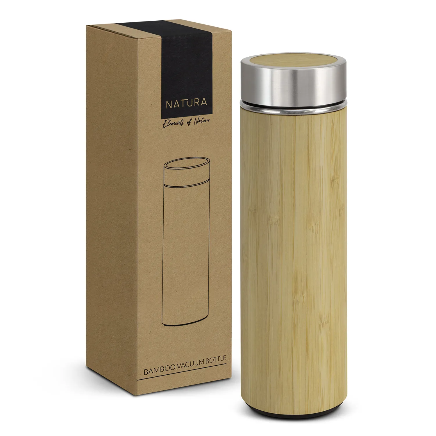 Custom Printed Natura Bamboo Vacuum Bottle Main Online In Perth Australia