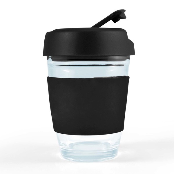  Custom Printed Vienna Coffee Cup Flip Lid Black Glass Mugs Online In Perth Australia 