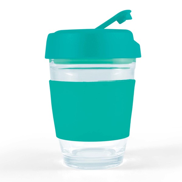  Custom Printed Vienna Coffee Cup Flip Lid Teal Glass Mugs Online In Perth Australia 