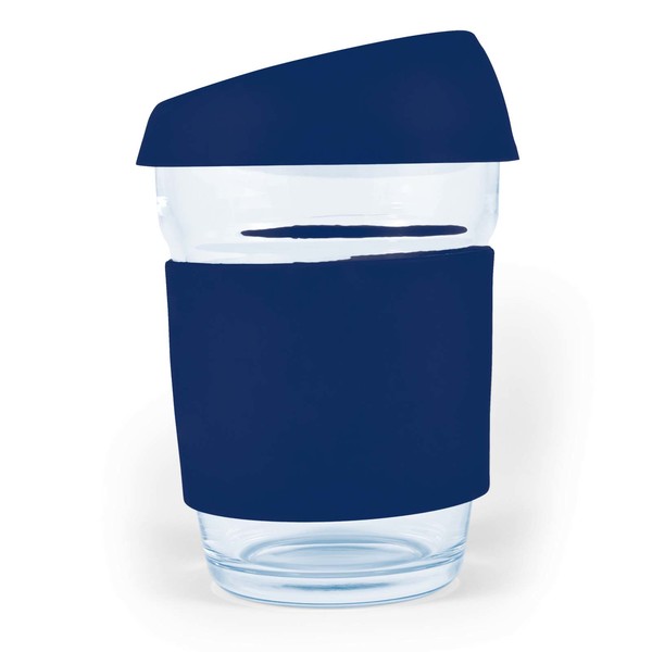  Custom Printed Vienna Coffee Cup Silicone Lid Navy Blue Glass Mugs Online In Perth Australia 