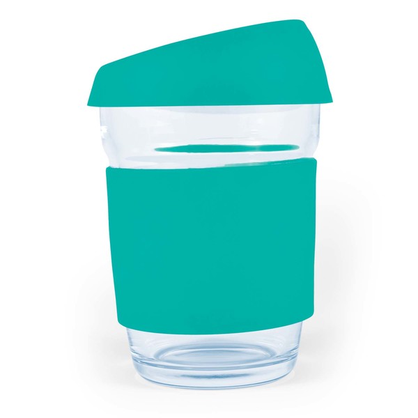  Custom Printed Vienna Coffee Cup Silicone Lid Teal Glass Mugs Online In Perth Australia 