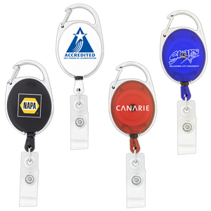Promotional  Custom Printed Retractable Badge Holder w/ Carabiner Clip in  Perth Australia - Mad Dog Promotions