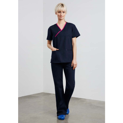 Ladies Crossover Scrubs Top in Perth | Nursing Uniforms Scrubs Australia -  Mad Dog Promotions