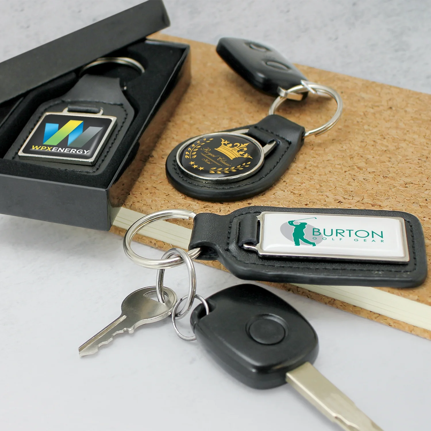 Personalised Bulk Baron Leather Key Ring Rectangle Feature Online In Perth Australia