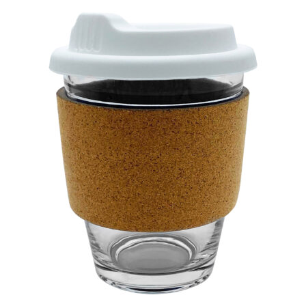  Personalised Bulk Carlo Glass Coffee Cup Cork White Glass Mugs Online In Perth Australia 