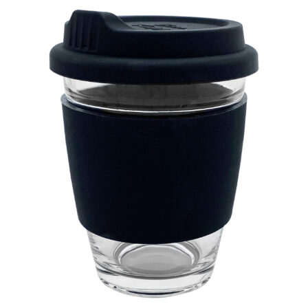  Personalised Bulk Carlo Glass Coffee Cup Silicone black glass mugs online in Perth Australia 