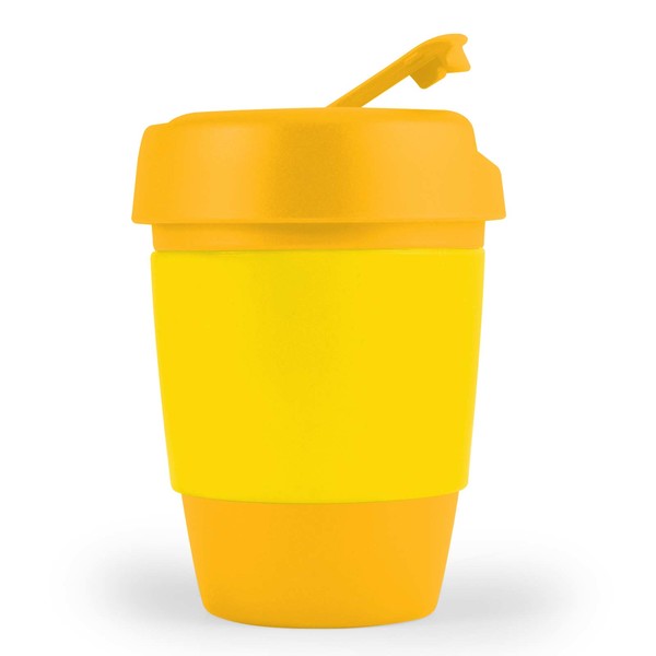  Personalised Bulk Kick Coffee Cup Silicone Band Yellow Plastic Mugs Online In Perth Australia 