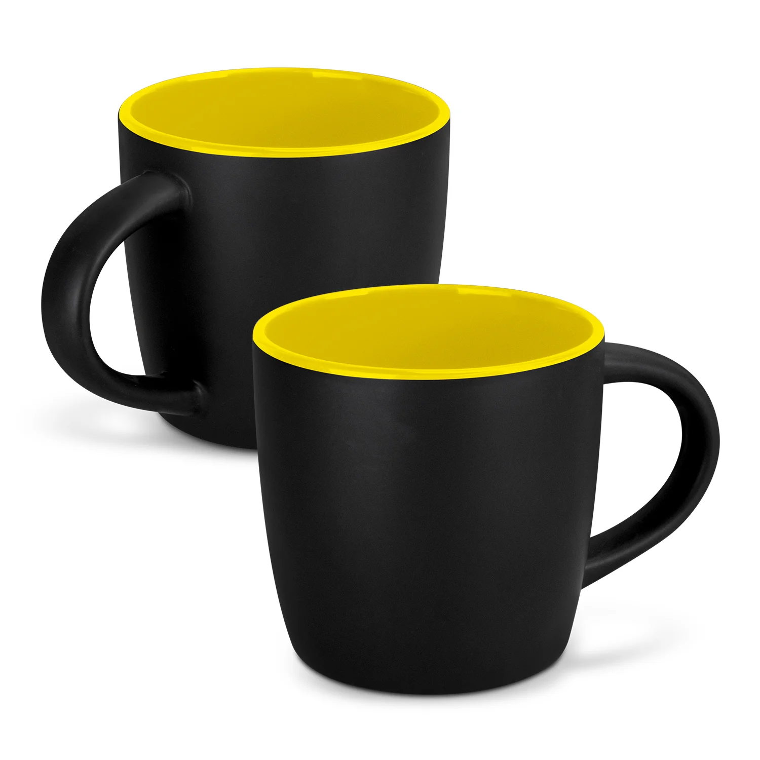 Personalised Bulk Mocha Ceramic Coffee Mug Two Tone Black Yellow In Perth Australia