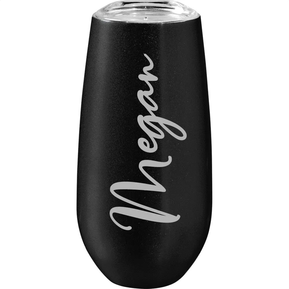 Personalised Bulk Rosa 170Ml Vacuum Champagne Flute Black Online In Perth Australia