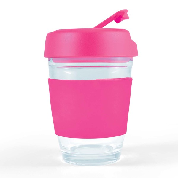  Personalised Bulk Vienna Coffee Cup Flip Lid Pink Glass Mugs Online In Perth Australia 