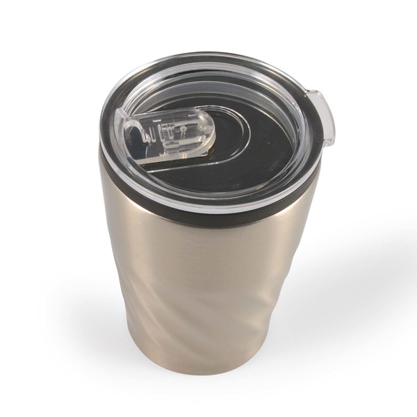 Promotional Bulk Aztec Coffee Cup Silver Angle Lid On Stainless Mugs Online In Perth Australia