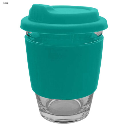  Promotional Bulk Carlo Glass Coffee Cup Silicone plain teal glass mugs online in Perth Australia 