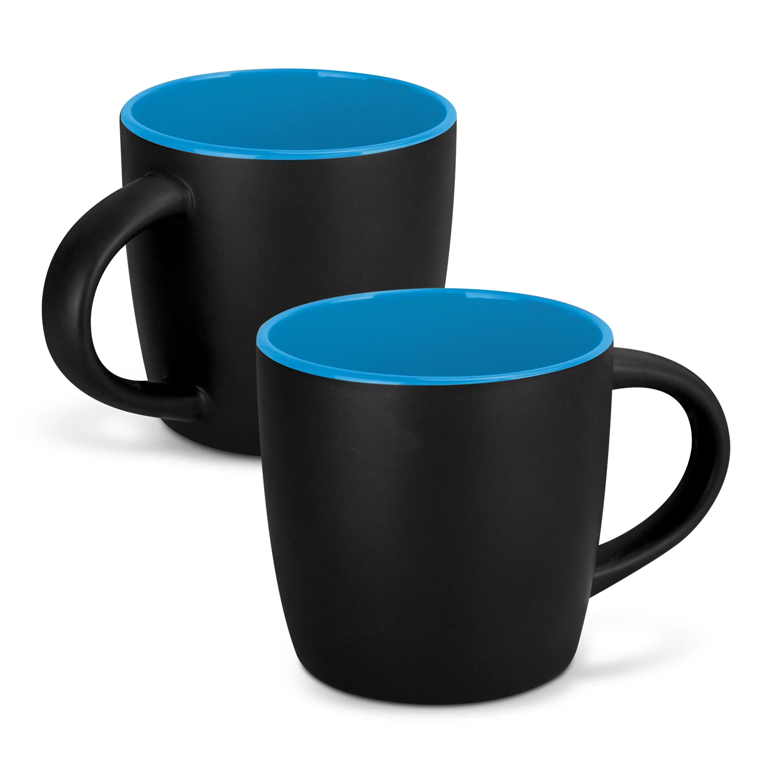 Promotional Bulk Mocha Ceramic Coffee Mug Two Tone Black Light Blue Online In Perth Australia