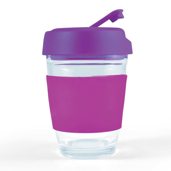  Promotional Bulk Vienna Coffee Cup Flip Lid Purple Glass Mugs Online In Perth Australia 