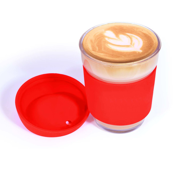  Promotional Bulk Vienna Coffee Cup Silicone Lid Plain Glass Mugs Online In Perth Australia 