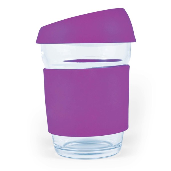  Promotional Bulk Vienna Coffee Cup Silicone Lid Purple Glass Mugs Online In Perth Australia 