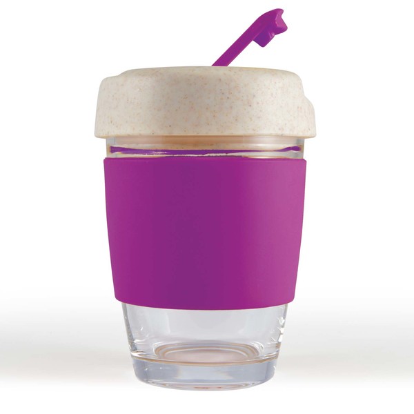  Promotional Bulk Vienna Eco Coffee Cup Silicone Band Purple Glass Mugs Online In Perth Australia 