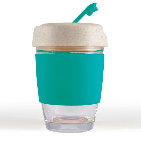  Promotional Bulk Vienna Eco Coffee Cup Silicone Band Teal Glass Mugs Online In Perth Australia 